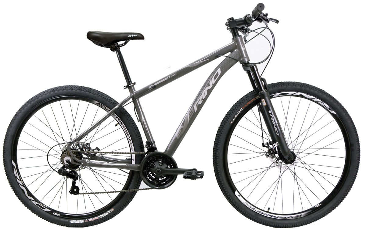 Bicicleta aro 29 Rino Everest a Disco 21v Cambios Index - Grafite/Preto - 17