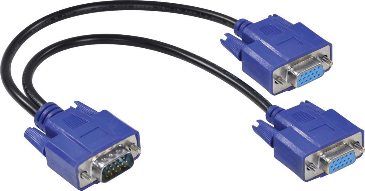Cabo Y  VGA Macho X 2 VGA Femea  15 Pinos AVY-1M/2F