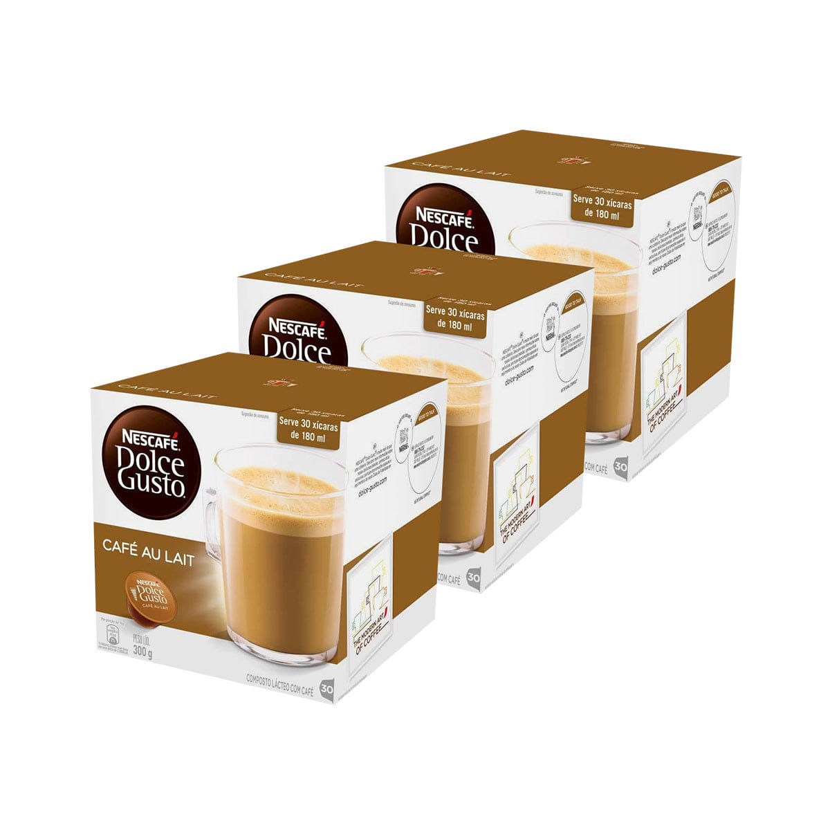 Kit Café Dolce Gusto Cafeaulait 300g c/10 Cápsulas - 3 Unidades