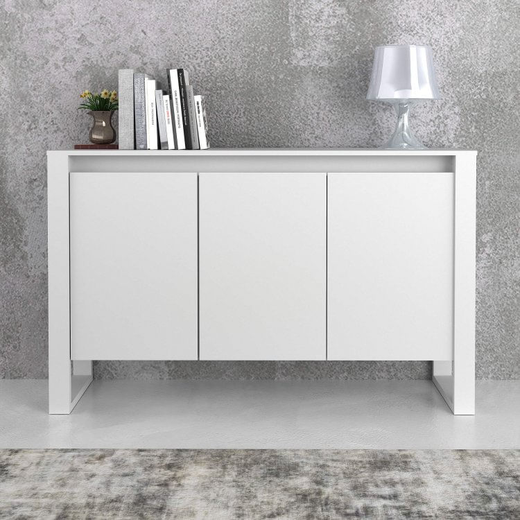 Balcão para Escritório 3 Portas ME4147 Espresso Móveis Branco
