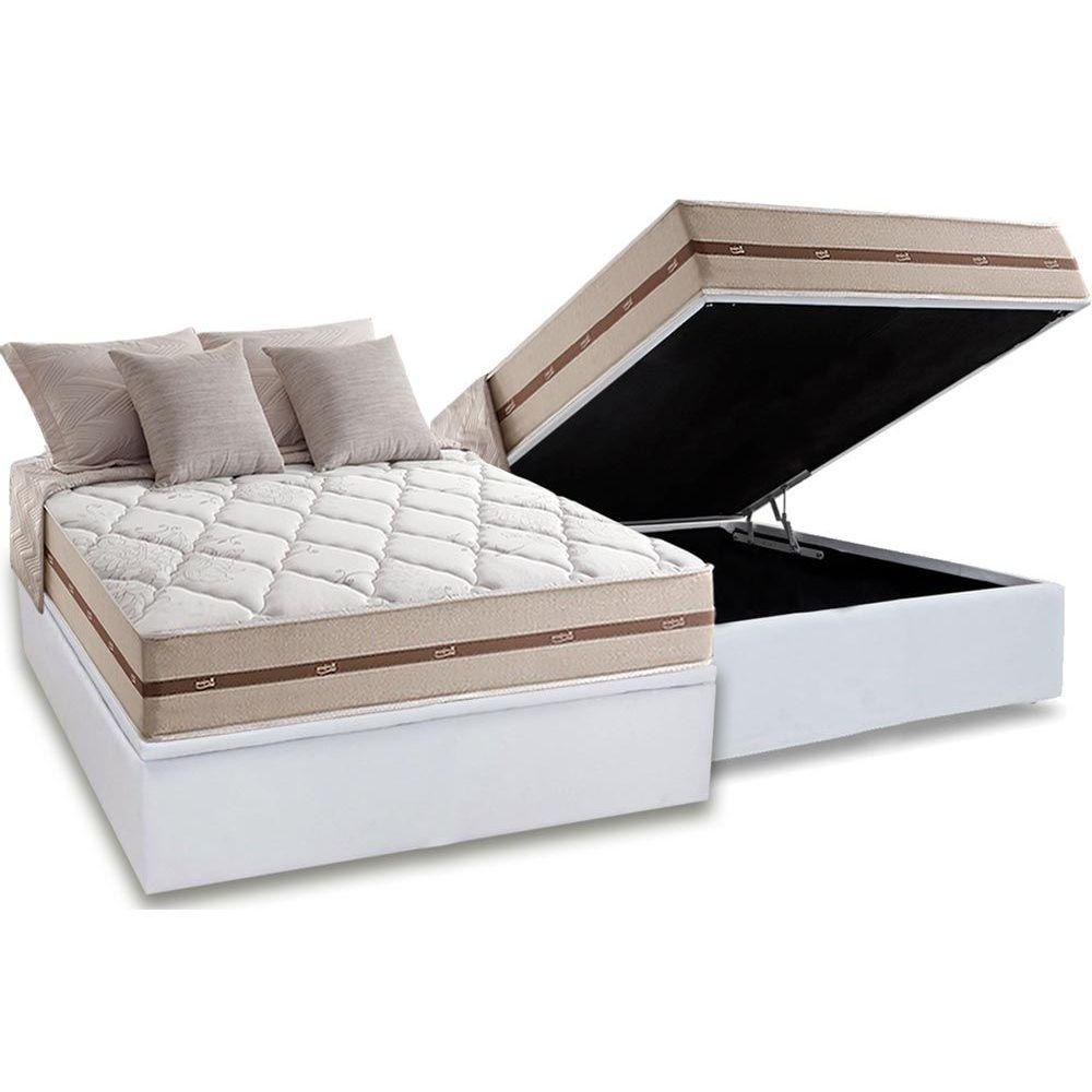 Conjunto Baú-Colchão Anjos Ensacadas Classic+Cama Casal 138x188