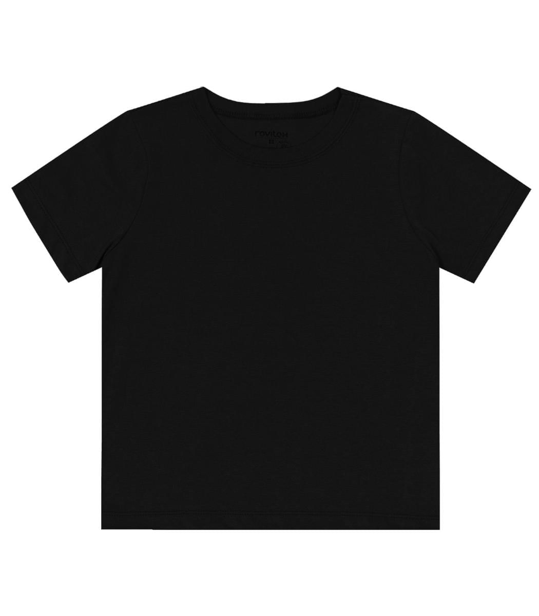 Camiseta Básica Infantil Masculina Rovitex Preto 16