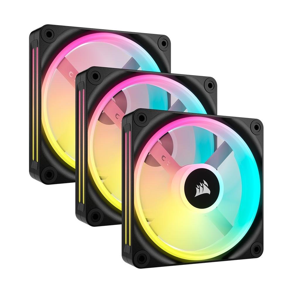 Kit com  3 Ventoinhas Corsair iCUE LINK QX120, 120mm, RGB, Preto - CO-9051002-WW