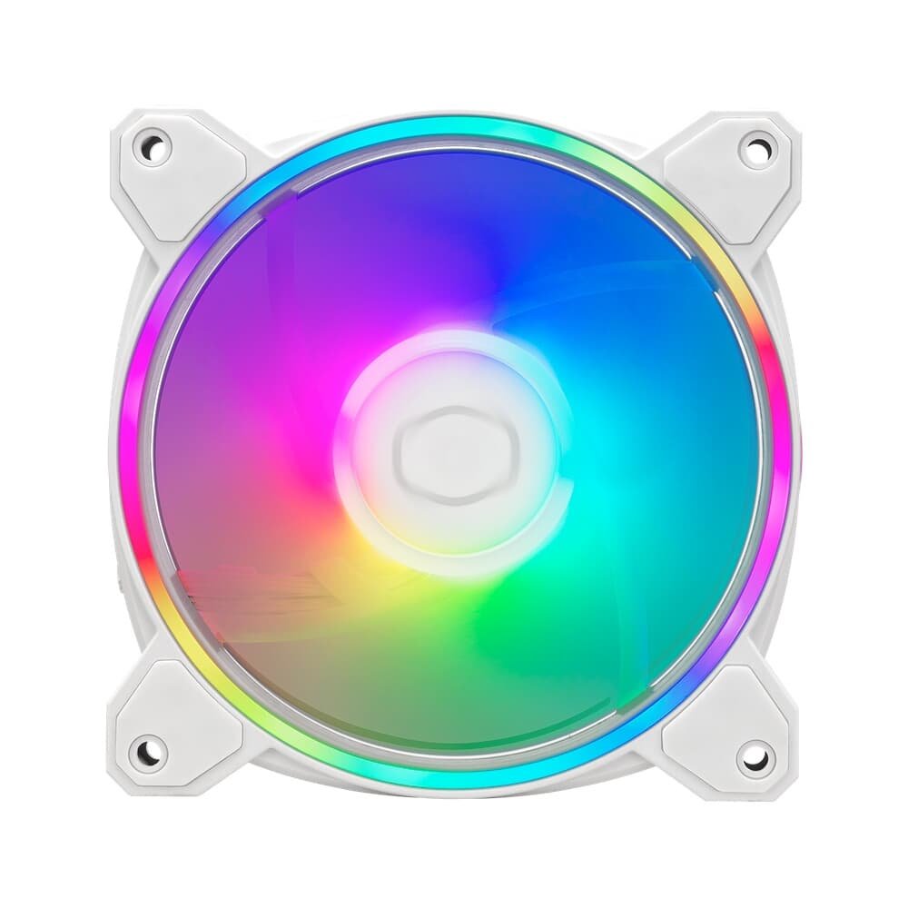 Kit Ventoinhas para Gabinete Cooler Master MasterFan MF120 Halo2 3in1, 120mm, Iluminação RGB, Branco - MFL-B2DW-213P2-R2