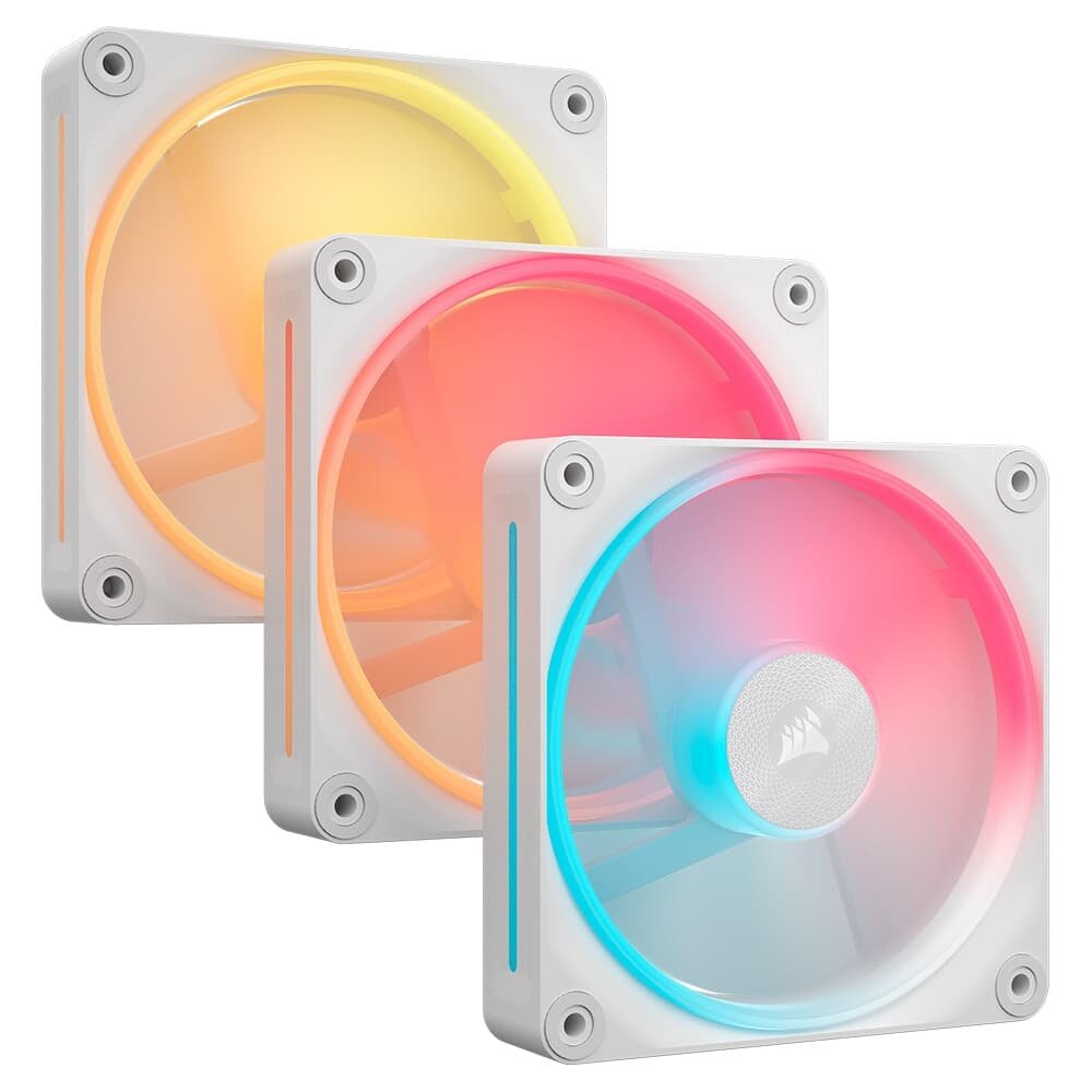 Kit com 3 Ventoinhas Corsair LX-R RGB Series, iCUE LINK LX120-R RGB, 120mm, Branco - CO-9051054-WW
