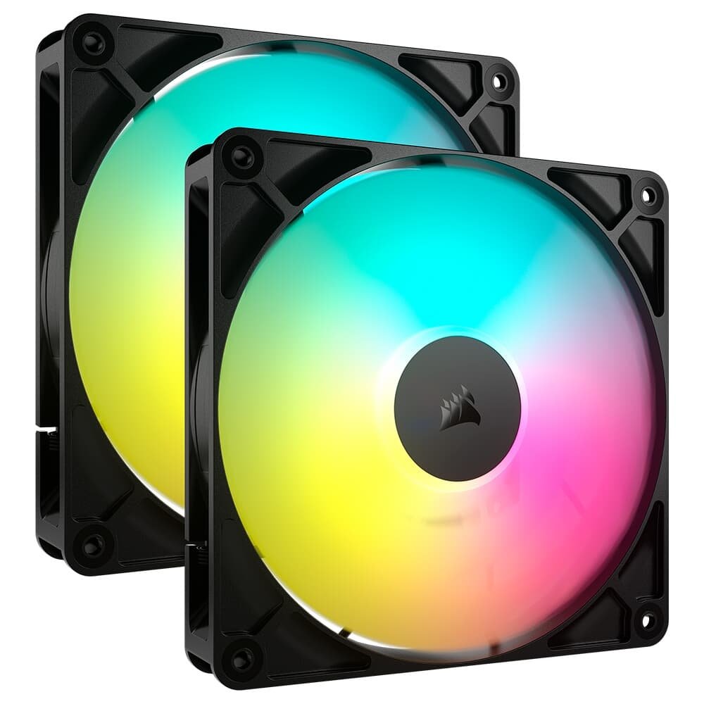 Kit com 2 Ventoinhas Corsair RS140 ARGB, 140mm, PWM, Preto - CO-9050183-WW