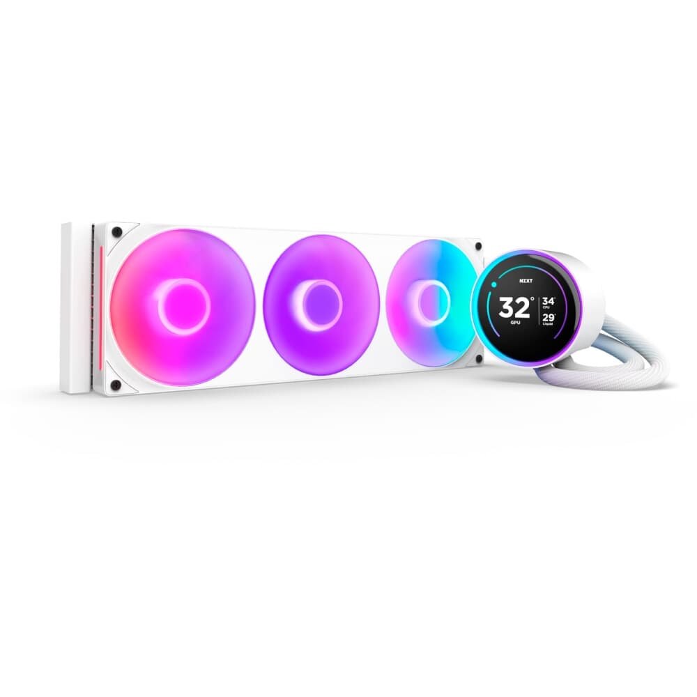 Water Cooler NZXT Kraken Elite AIO V2, 360mm, LCD IPS, RGB, Intel e AMD, Branco - RL-KR36E-W2