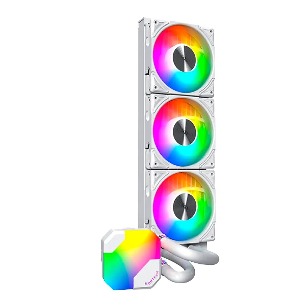 Water Cooler Montech HyperFlow, 360mm, com 3 Fans ARGB, Branco - HyperFlow ARGB 360 (W)