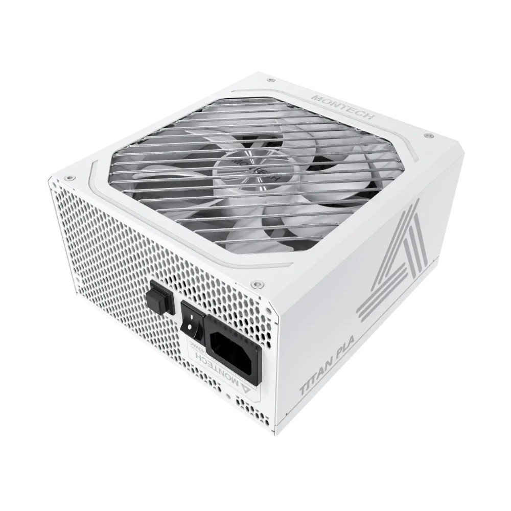 Fonte Montech TITAN PLA, 1000W, 80 Plus Platinum, Full Modular, ATX 3.1, PFC Ativo, Branco - TITAN PLA 1000W