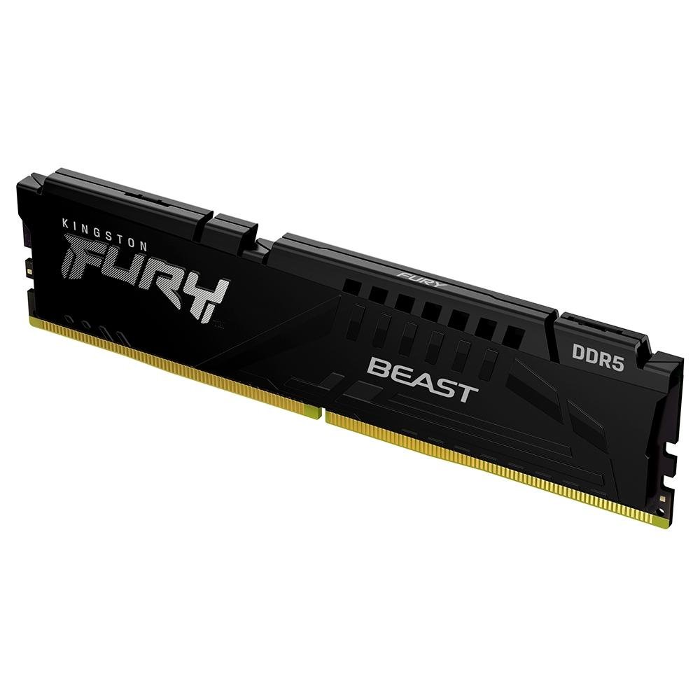 Memória RAM Kingston Fury Beast, 16GB, 5200MHz, DDR5, CL40, para Intel XMP, Preto - KF552C40BB-16