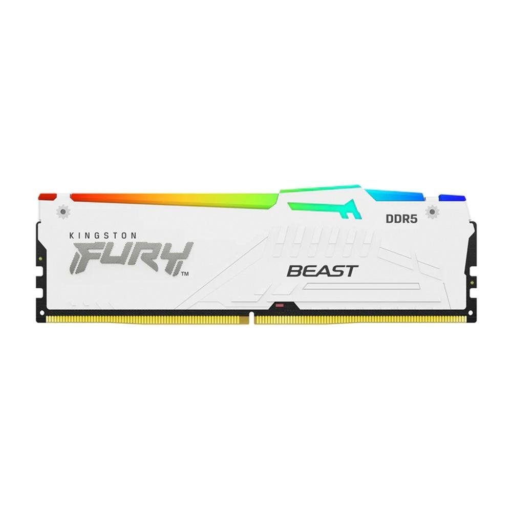 Memória RAM Kingston Fury Beast para Intel XMP, RGB, 16GB, 5600MHz, DDR5, CL40, Branco - KF556C40BWA-16