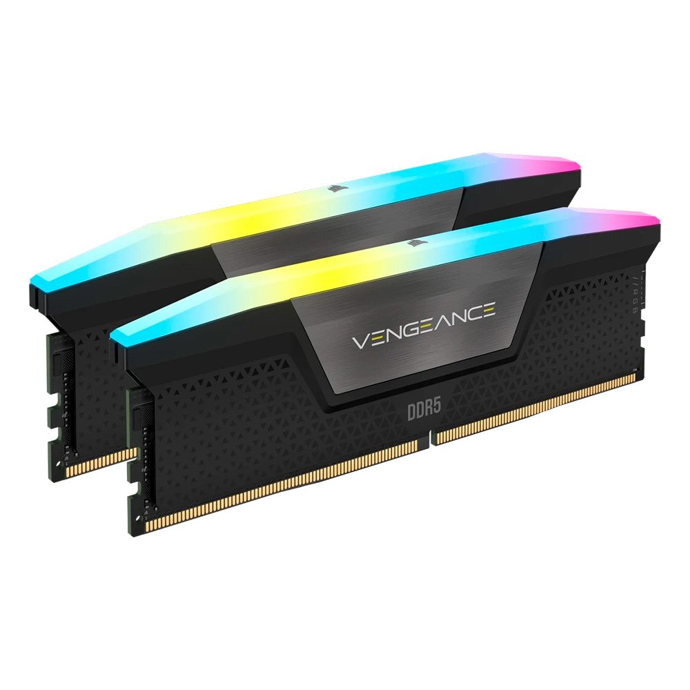 Memória RAM Corsair Vengeance, RGB, 16GB (2x8GB), 5200MHz, DDR5, CL40, Intel XMP, Preto - CMH16GX5M2B5200C40