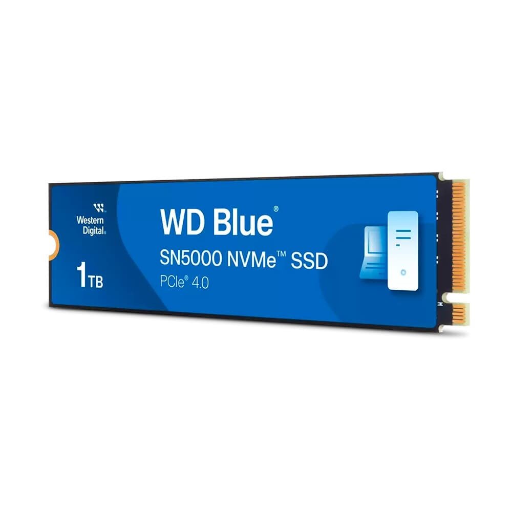 SSD SanDisk WD Blue SN5000, 1TB, M.2 2280, PCIe 4.0 x4, NVMe, Leitura: 5150 MB/s, Gravação: 4900 MB/s - WDS100T4B0E