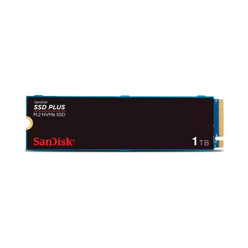 SSD SanDisk Plus, 1TB, M.2 2280, PCIe 3.0 x4, NVMe, Leitura: 3200 MB/s, Gravação: 3200 MB/s, Preto - SDSSDA3N-1T00-G26