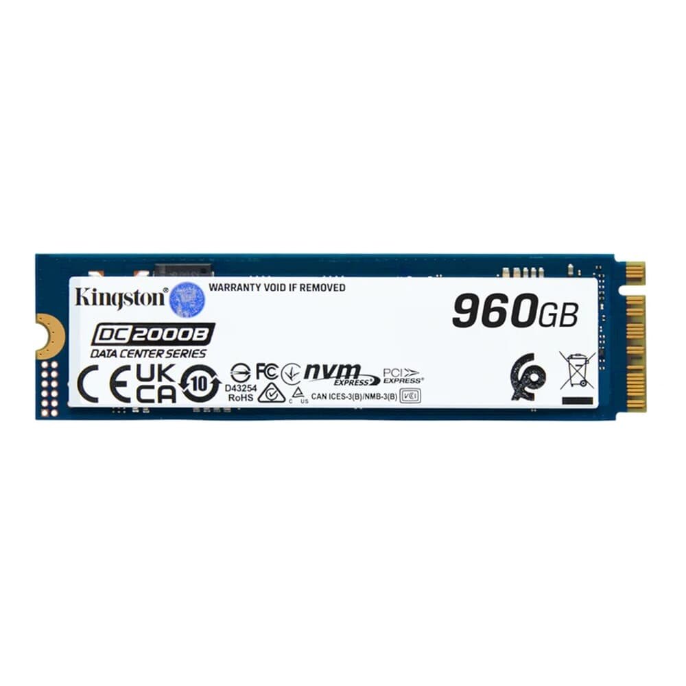 SSD Kingston Enterprise DC2000B, 960GB, M.2 2280, PCIe 4.0 x4, NVMe, Leitura: 7000 MB/s, Gravação: 1300 MB/s, Azul - SEDC2000BM8/960G