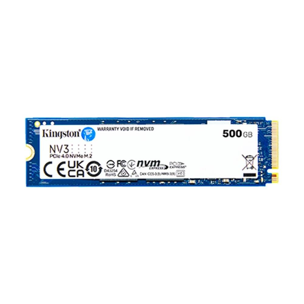 SSD Kingston NV3, 500GB, M.2 2280, PCIe 4.0 x4, NVMe, Leitura: 5000 MB/s, Gravação: 3000 MB/s, Azul - SNV3S/500G