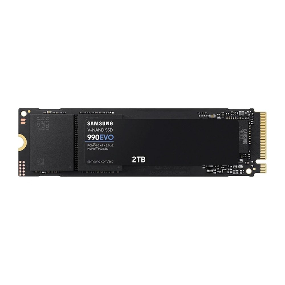 SSD Samsung 990 EVO, 2TB, M.2 2280, PCIe 4.0 x4, NVMe, Leitura: 5000 MB/s, Gravação: 4200 MB/s - MZ-V9E2T0B/AM
