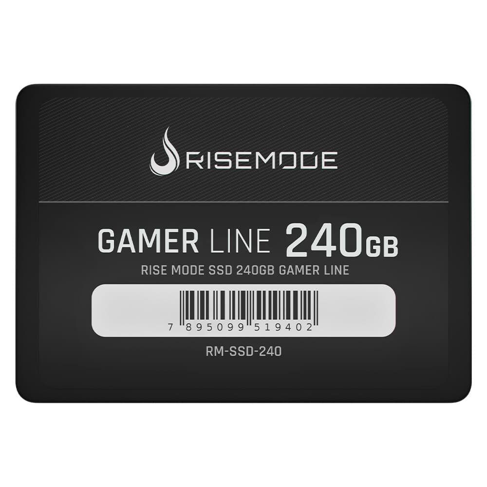 SSD Rise Mode Gamer Line, 240GB, 2.5", SATA III, Leitura: 530 MB/s, Gravação: 520 MB/s, Preto - RM-SSD-240