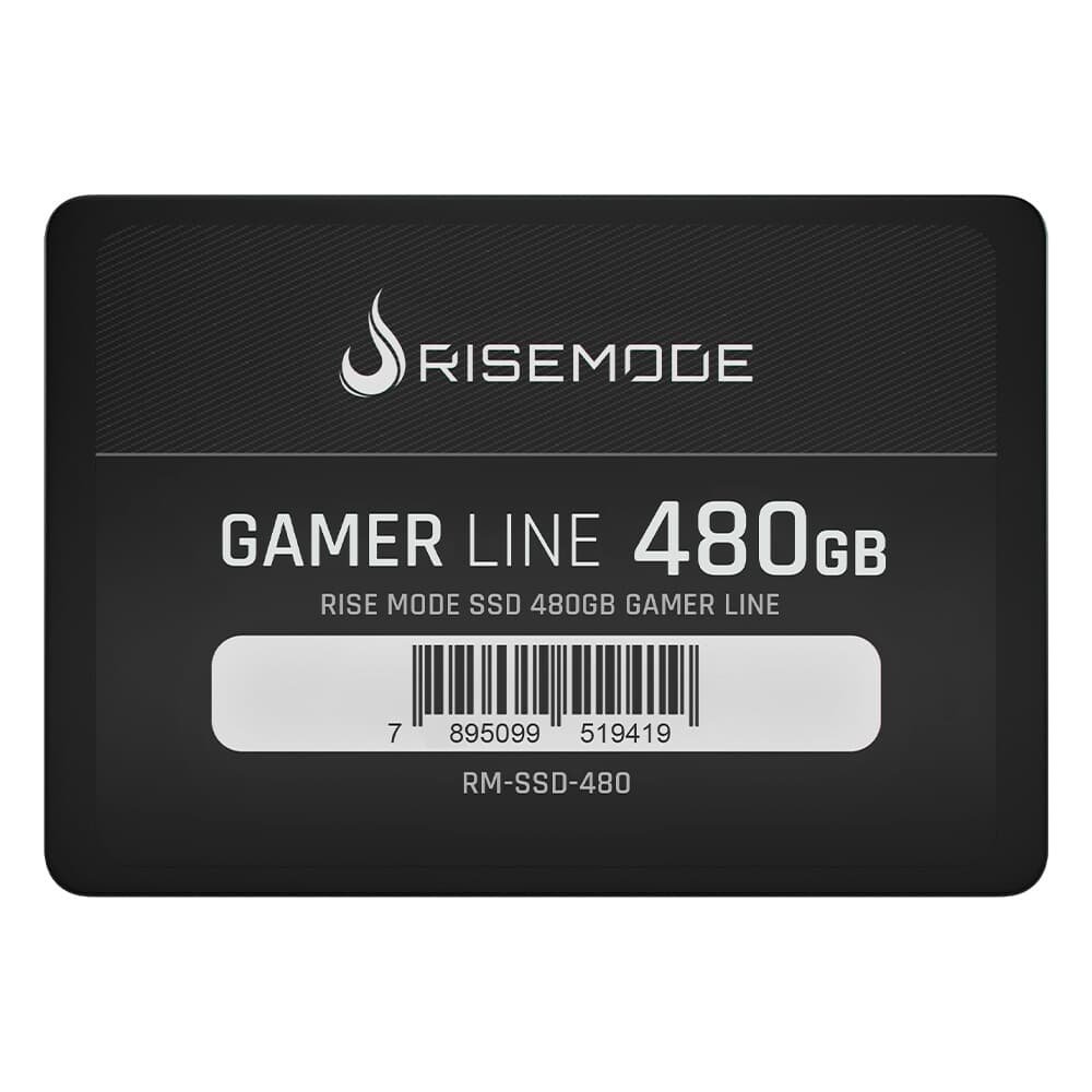 SSD Rise Mode Gamer Line, 480GB, 2.5", SATA III, Leitura: 530 MB/s, Gravação: 520 MB/s, Preto - RM-SSD-480