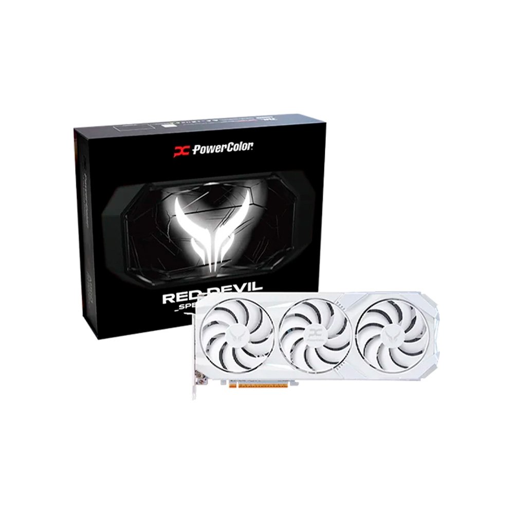 Placa de Vídeo PowerColor Red Devil Spectral White AMD Radeon RX 9070 XT 16GB GDDR6 - RX9070XT 16G-E/OC/WHITE