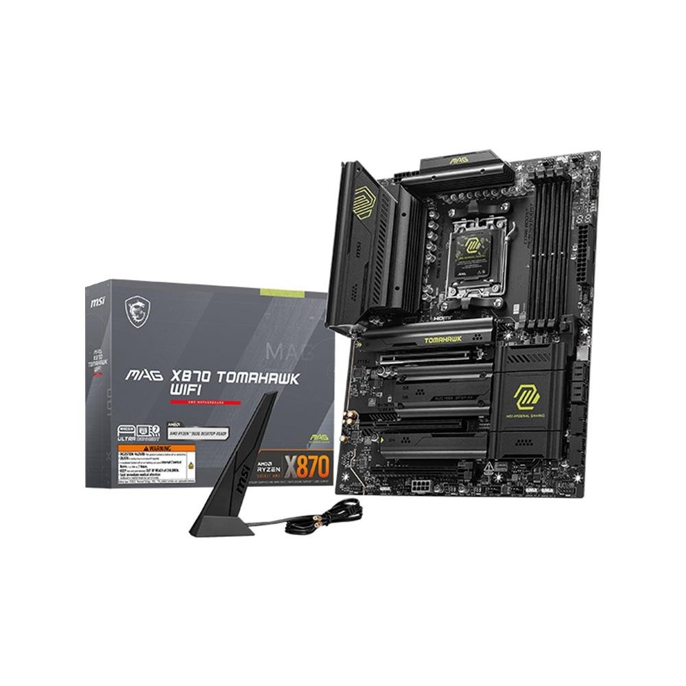 Placa-Mãe MSI MAG X870 Tomahawk WiFi, AMD, AM5, DDR5, ATX, Chipset X870, Wi-Fi 7 e Bluetooth 5.4, Preto - MAG X870 TOMAHAWK WIFI