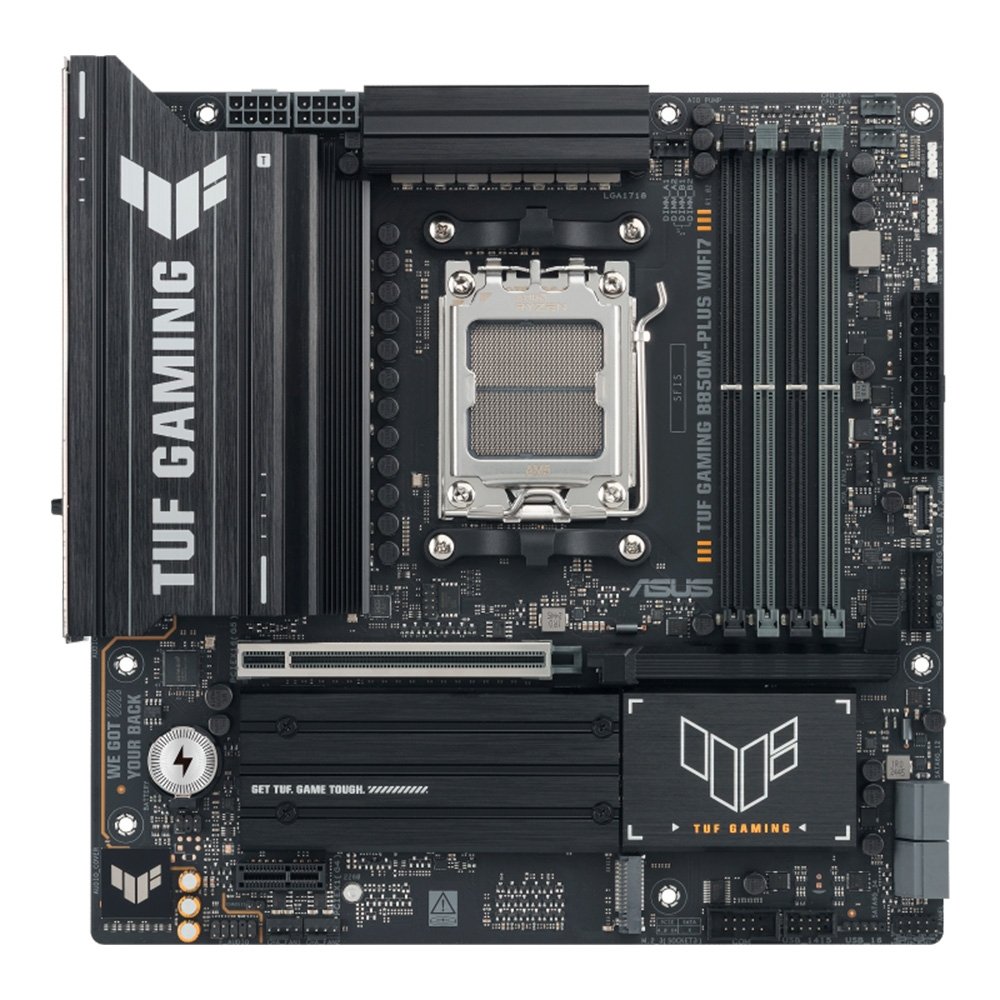 Placa Mãe ASUS TUF GAMING B850M-PLUS WIFI7, AMD AM5 , mATX, DDR5, Wi-fi 7, Bluetooth, Preto - 90MB1MU0-M0EAY0