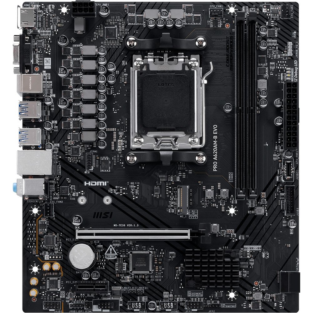 Placa-Mãe MSI PRO A620M-B EVO, AMD AM5, mATX, DDR5 - PROA620AMBEVO