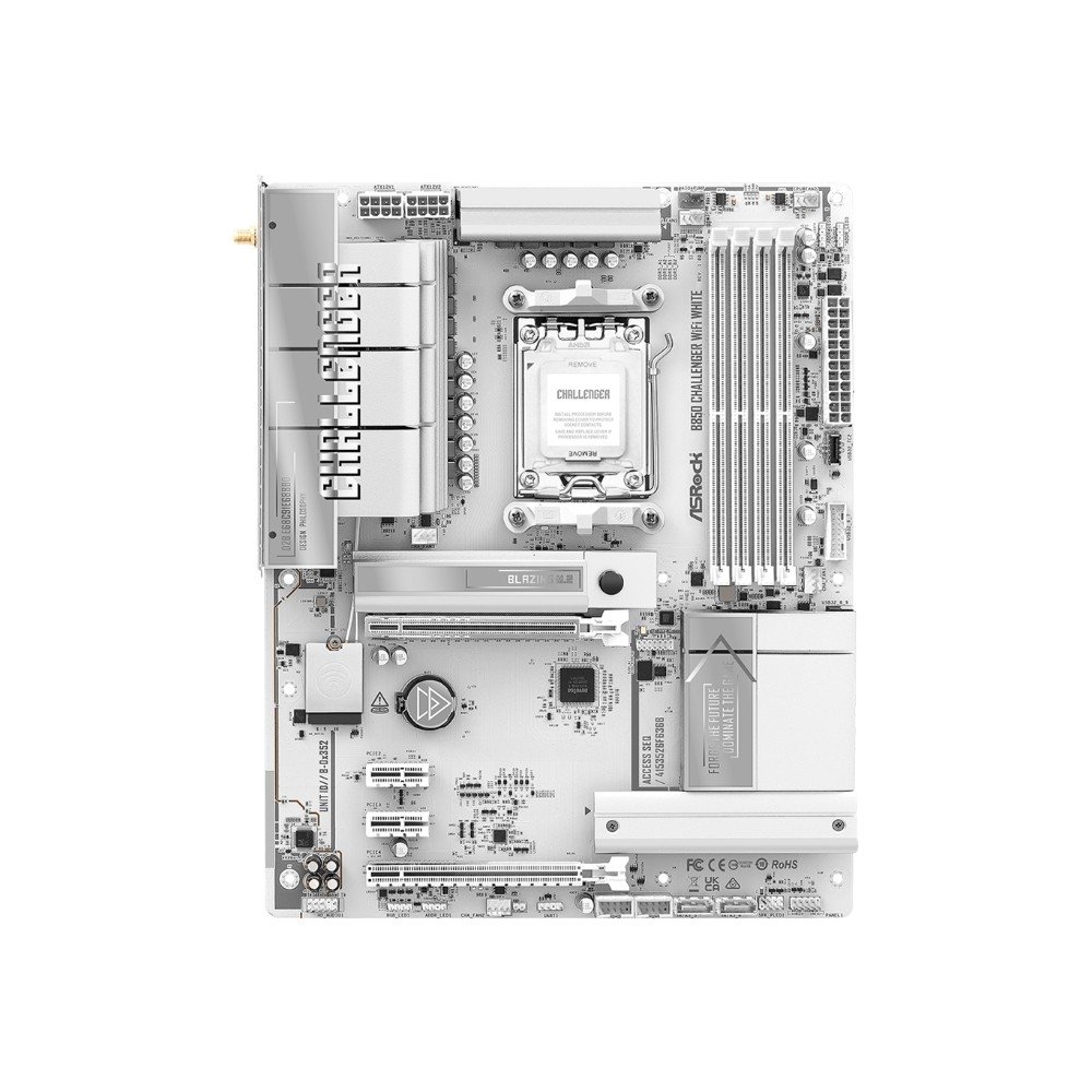 Placa-Mãe ASRock B850 Challenger WiFi White, AMD AM5, ATX, DDR5 - 90-MXBTF0-A0UAYZ