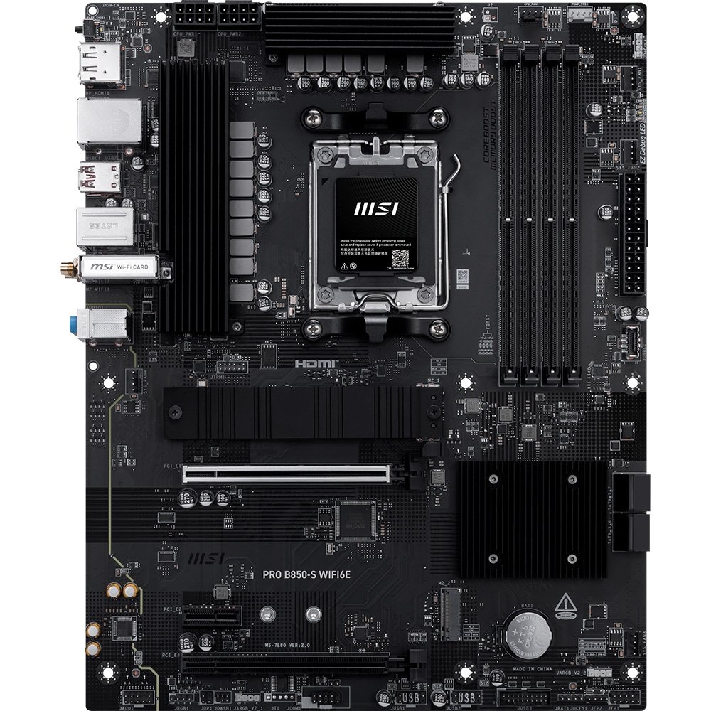 Placa-Mãe MSI PRO B850-S WiFi 6E, AMD AM5, ATX, DDR5 - PROB850SWIFI6E