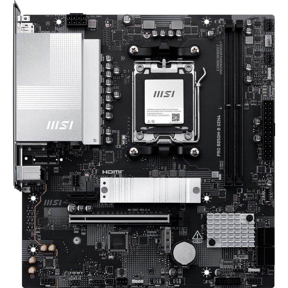 Placa-Mãe MSI PRO B850M-B Gen4, AMD AM5, mATX, DDR5 - B850MBGEN4