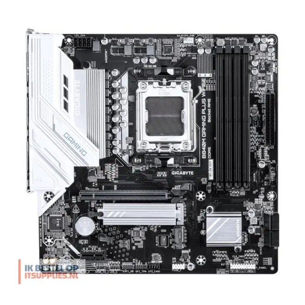 Placa Mãe Gigabyte B840M GAMING PLUS WIFI6E, AMD AM5, Micro ATX, DDR5, Wi-Fi 6E, Bluetooth, Preto - B840M GAMING PLUS WF6E