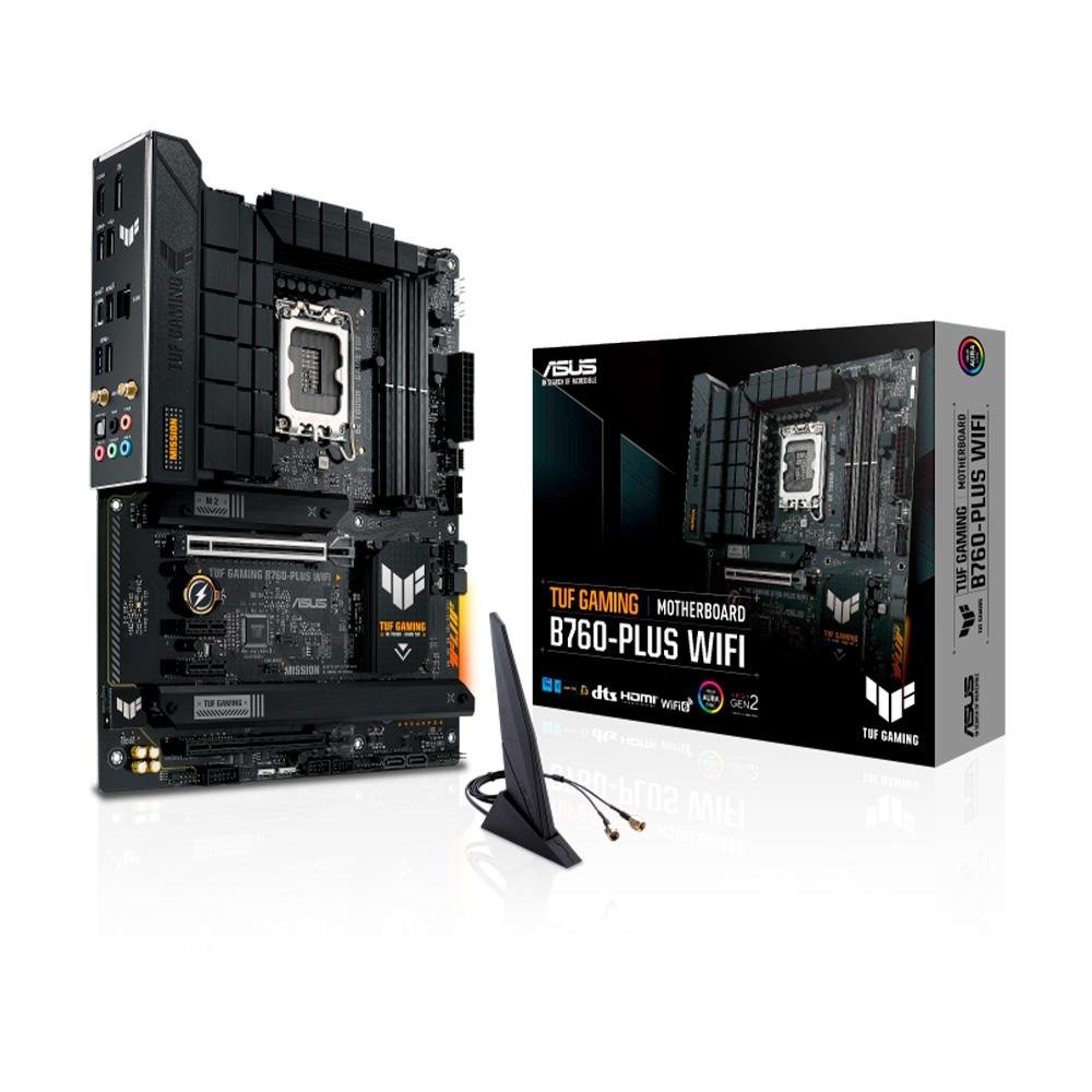 Placa-Mãe ASUS TUF GAMING B760-PLUS WIFI, INTEL, B760, ATX, DDR5, Preto - 90MB1ER0-M0EAY0