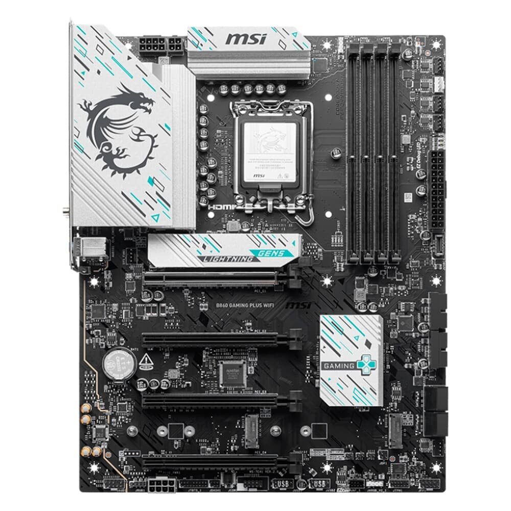 Placa Mãe MSI B860 GAMING PLUS WIFI, Intel, ATX, DDR5 UDIMM, Wi-Fi 7, Preto - B860GPLUSWIFI