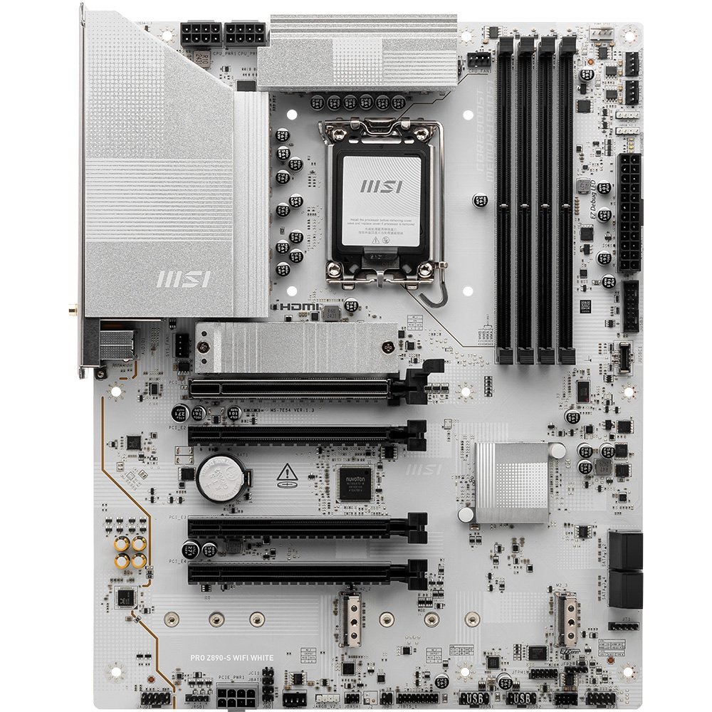 Placa-Mãe MSI PRO Z890-S WIFI, Intel, LGA 1851, ATX, DDR5, Wi-Fi, Branca - Z890SWHITEWIFI