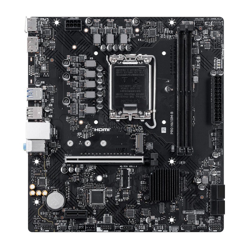 Placa-Mãe MSI PRO H610M-B, Intel LGA 1700, mATX, DDR5 - PROH610MB
