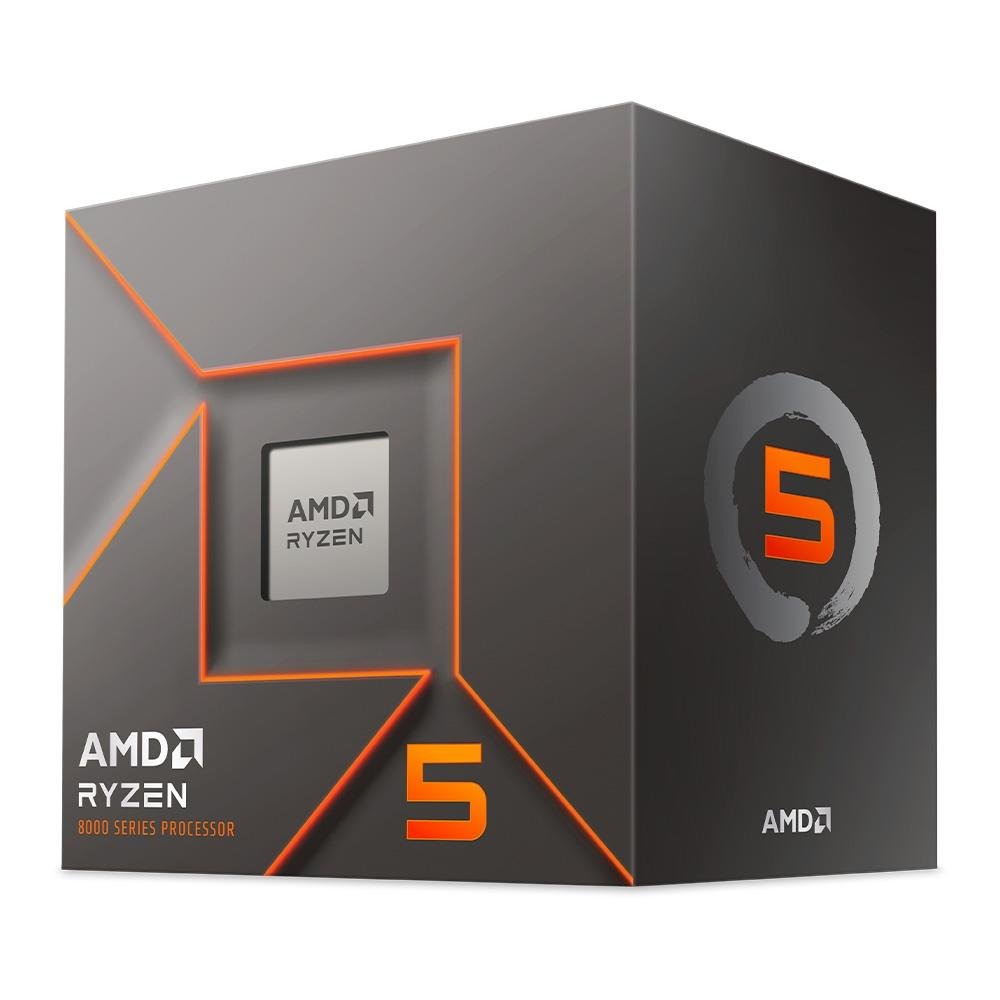 Processador AMD Ryzen 5 8400F, 4.2 GHz (4.7 GHz Max Turbo), Cache 22MB, 6 Núcleos, 12 Threads, AM5, Sem Vídeo Integrado - 100-100001591BOX