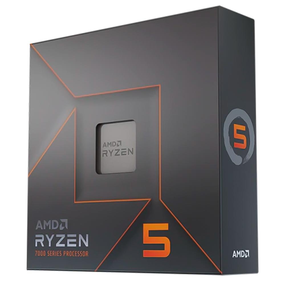 Processador AMD Ryzen 5 7600X, 4.7GHz (5.3GHz Max Turbo), Cache 38MB, 6 Núcleos, 12 Threads, AM5, Com Vídeo Integrado - 100-100000593WOF