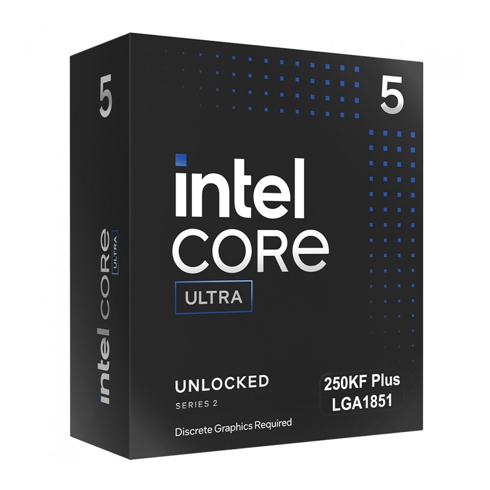 Processador Intel Core Ultra 5 250KF, 3.7GHz (5.4GHz Turbo), Cache 30MB, 14 Núcleos, 14 Threads, LGA 1851, Sem Vídeo Integrado - BX80768250KF