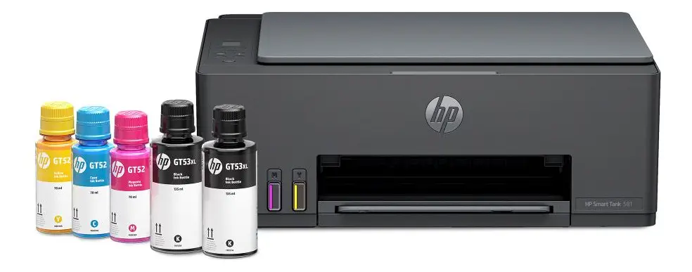 Impressora multifuncional HP Smart Tank 581 Colorida 1 USB 2.0 de alta velocidade (dispositivo); 1 porta Wi-Fi 802.11b/g/n; 1 Wi-Fi Direct - 100 a 240 VCA